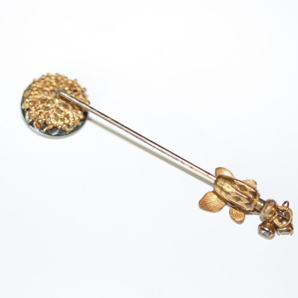 Vintage Unsigned Miriam Haskell Round Clear Rhine… - image 2